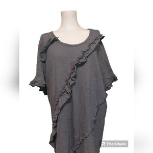 Lane Bryant Ruffle Scoop Neck Tee Size 26/28